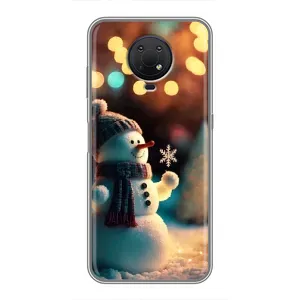 Чехлы на Новый Год Nokia G10 (Снеговик праздничный)