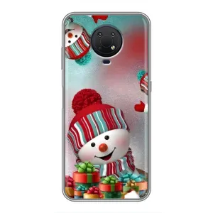 Чехлы на Новый Год Nokia G10 (Снеговик в шапке)