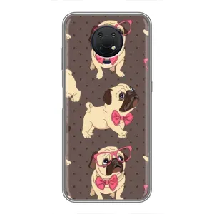 Чехол (ТПУ) Милые собачки для Nokia G10 (Собачки Мопсики)