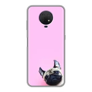 Бампер для Nokia G10 с картинкой "Песики" (Собака на розовом)