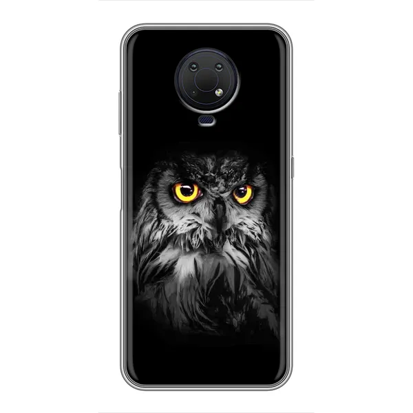 Чехол с рисунком «Сова на чёрном» для Nokia G10 Чехол с рисунком «Сова на чёрном» для Nokia G10