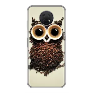 Чехлы с принтом СОВЫ для Nokia G10 (Сова с зерен кофе)