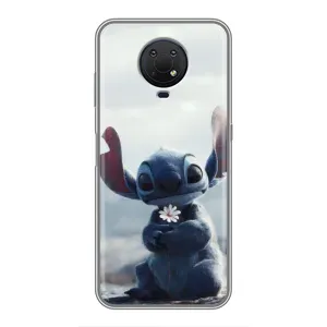 Чехол с рисунком Стич для Nokia G10 (Стич с цветочком)