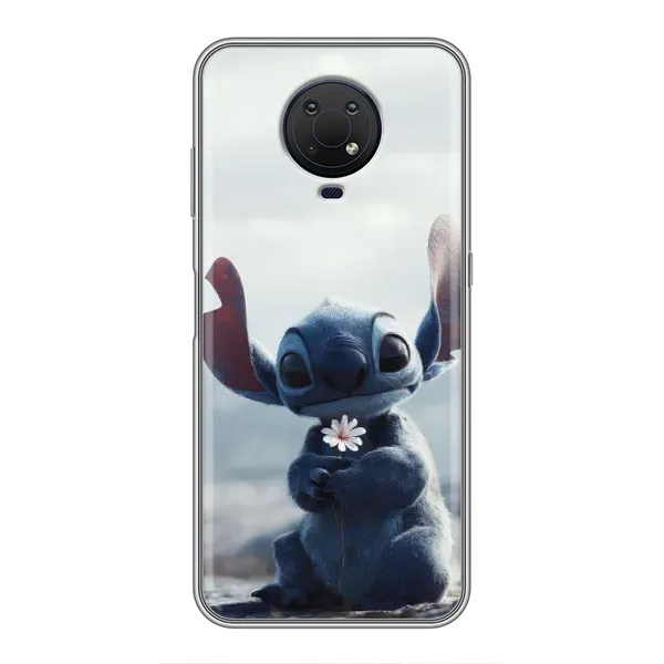 Чехол с рисунком «Стич с цветочком» для Nokia G10 Чехол с рисунком «Стич с цветочком» для Nokia G10