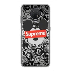 Чехол с Брендами одежды на Нокиа Джи 10 (Supreme Маус)