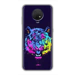 Силиконовый бампер с картинкой животных для Nokia G10 (Тигр-Арт)