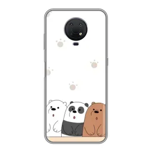 Чехлы с изображением разных животных для Nokia G10 (Удивленные медвеженки)
