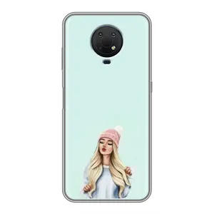Силиконовый Чехол на Nokia G10 с картинкой Стильных Девушек (В шапке)