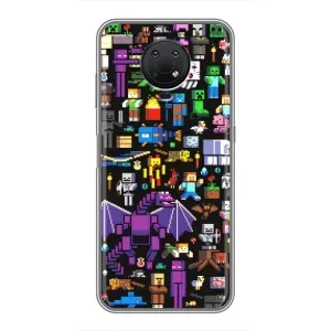 Чехол майнкрафт для Nokia G10 (Все персонажи)