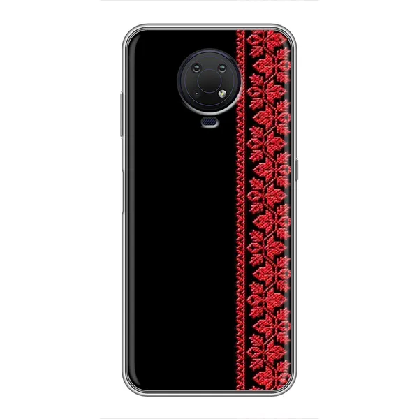 Чехол с рисунком «Вышиванка на черном» для Nokia G10 Чехол с рисунком «Вышиванка на черном» для Nokia G10