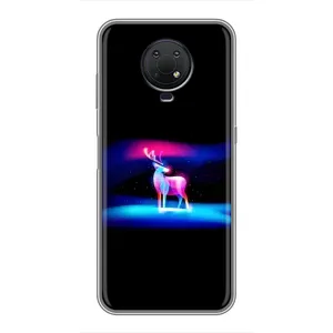 Силиконовый бампер с картинкой животных для Nokia G10 (Яркий олень)