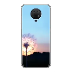 Силиконовый Чехол с одуванчиками на Nokia G10 (Закат с одуванчиком)