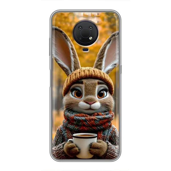 Чехол с рисунком «Зайчик с кофе» для Nokia G10 Чехол с рисунком «Зайчик с кофе» для Nokia G10