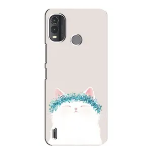 Чехол на тематику: Коты для Nokia G11 Plus (Белый котик)