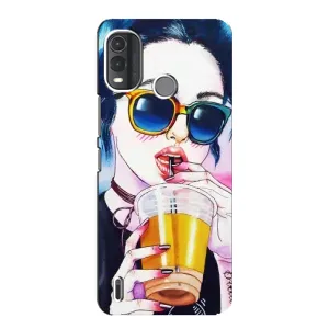 Чехол с картинкой Модные Девчонки Nokia G11 Plus (Девушка с коктейлем)