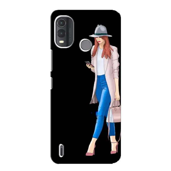 Чехол с рисунком «Девушка со смартфоном» для Nokia G11 Plus