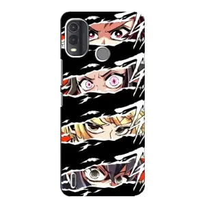 Силиконовые чехлы с глазами Anime для Нокиа Джи 11 Плюс (Глаза на чорном)
