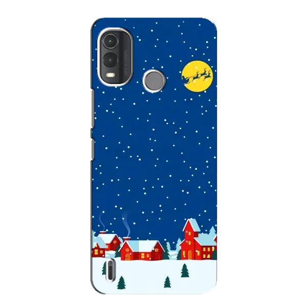 Чехол с рисунком «Город в снегу» для Nokia G11 Plus