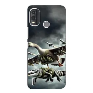 Чехол с мемами тралалело тралала для Nokia G11 Plus (Гусини и крокодило)
