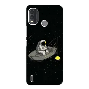 Силиконовый Чехол с принтом "Космонавты" на Nokia G11 Plus (Космонавт на рыбалке)