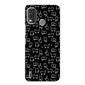 Чехол на тематику: Коты для Nokia G11 Plus (Котики на черном)