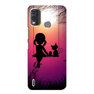 Девчачий Чехол для Nokia G11 Plus (На качели)