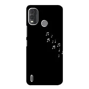 Чехол с картинками на черном фоне для Nokia G11 Plus (Ноты)