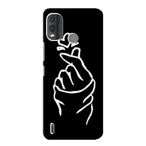 Чехлы (Знак сердечка) на Nokia G11 Plus (Сердце на черном)