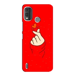 Чехлы (Знак сердечка) на Nokia G11 Plus (Сердце на красном)