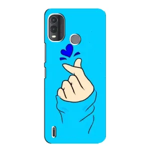 Чехлы (Знак сердечка) на Nokia G11 Plus (Сердце на синем)