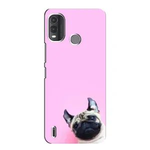 Бампер для Nokia G11 Plus с картинкой "Песики" (Собака на розовом)