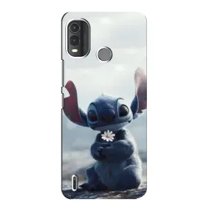 Чехол с рисунком Стич для Nokia G11 Plus (Стич с цветочком)
