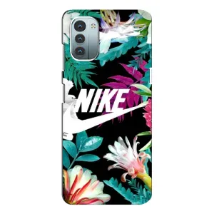 Силиконовый Чехол на Nokia G11 с картинкой Nike (Цветочный Nike)