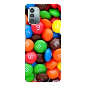Чехол с изображением вкусной еды для Nokia G11 (Разноцветные M&M'S)