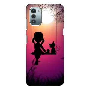 Девчачий Чехол для Nokia G11 (На качели)