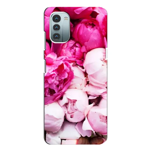Чехол с рисунком «Пионы» для Nokia G11