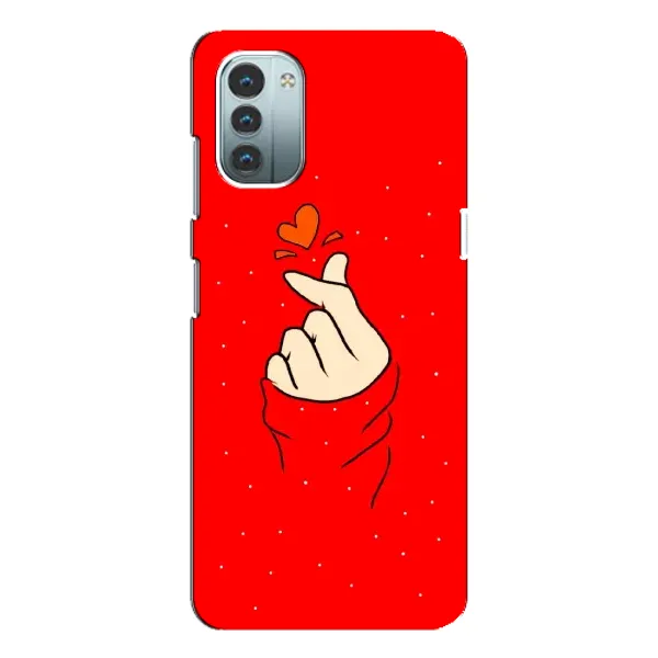 Чехол с рисунком «Сердце на красном» для Nokia G11 Чехол с рисунком «Сердце на красном» для Nokia G11
