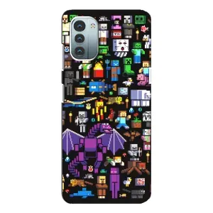 Чехол майнкрафт для Nokia G11 (Все персонажи)