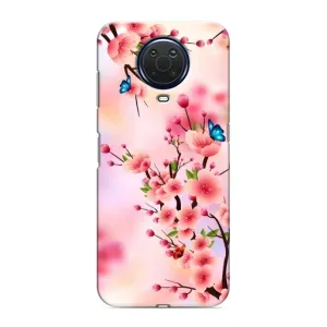 Чехол с принтом САКУРЫ на Nokia G20 (Бабочки на сакуре)