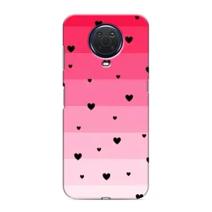 Чехлы с тематикой "Маленькие Сердечки" на Nokia G20 (Чорные сердечки)