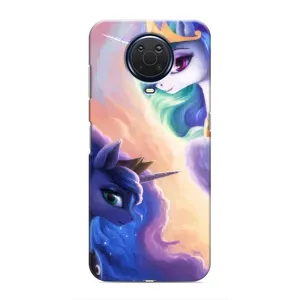 Чехол Unicorn на Nokia G20 (Единорожки на тучках)