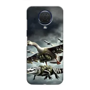 Чехол с мемами тралалело тралала для Nokia G20 (Гусини и крокодило)