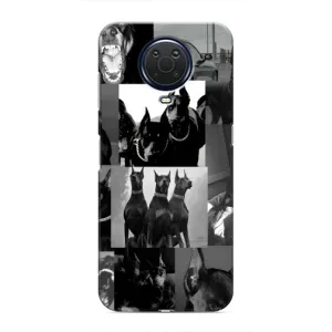 Чехол с рисунком «Коллаж Доберман» для Nokia G20