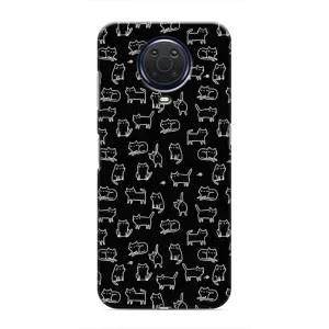 Чехол на тематику: Коты для Nokia G20 (Котики на черном)