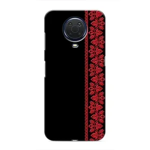 Силиконовый Чехол на Nokia G20 (Красная Вышиванка)