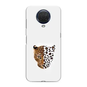 Чехол с леопардовым принтом на Nokia G20 (Леопард на белом)