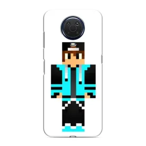 Чехлы для Nokia G20 (Персонажи Майн Крафт) (Мальчик в голубом)