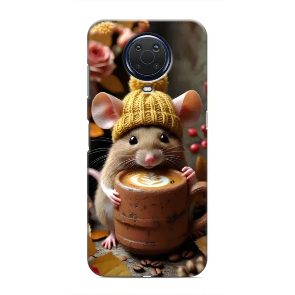 Чехол с рисунком «Мышка с кофе» для Nokia G20