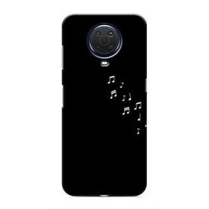 Чохол з картинками на чорному фоні для Nokia G20 (Ноти)