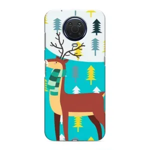 Силиконовый бампер с картинкой животных для Nokia G20 (Олень с шарфом)